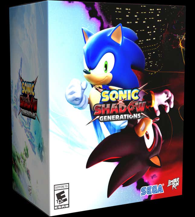 A mock-up of the Sonic X Shadow Generations collector's edition box.