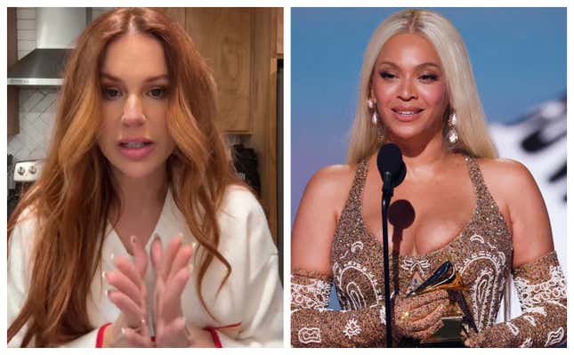 TikTok user Lauren Oakes, left; Beyonce.