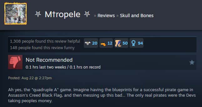 Image for article titled Skull And Bones, As Told By Steam Reviews