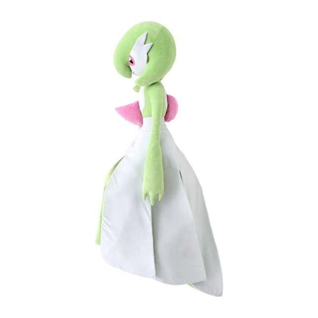 Gardevoir plush facing the left.