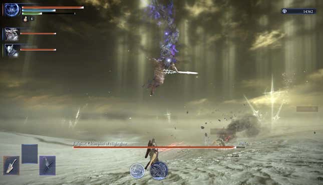 ES Fulghor falls to the ground to deliver an attack.
