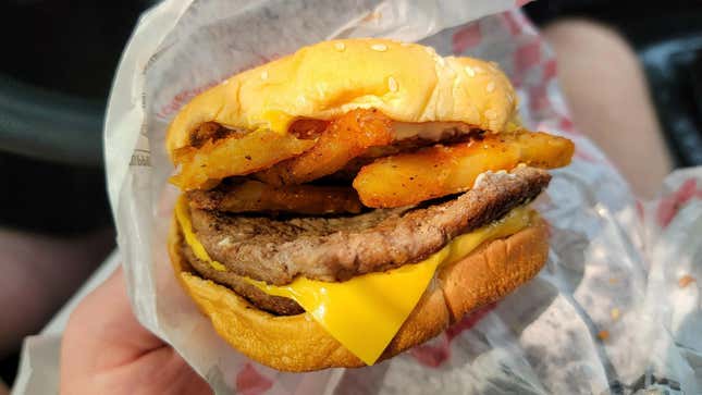 Fries on top of Checkers/Rally's burger