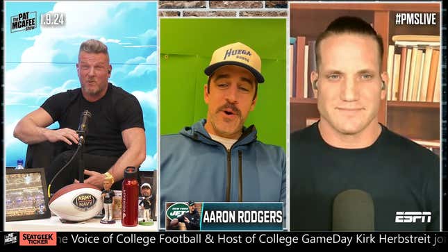 Aaron Rodgers makes his weekly paid Pat McAfee Show appearance