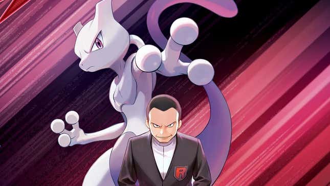 Giovani and Mewtwo prepare to rip packs.