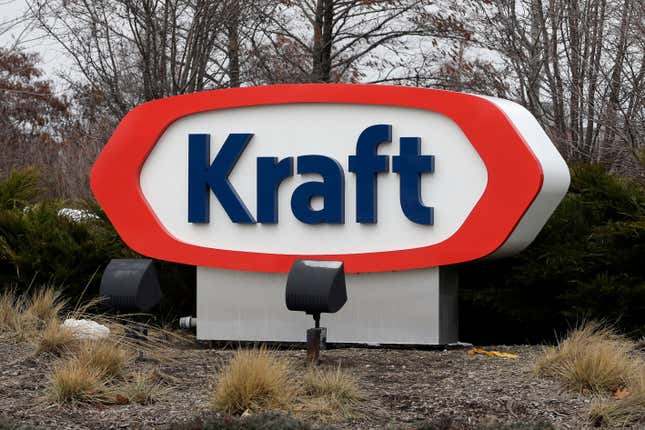 File - The Kraft logo appears outside of the headquarters on March 25, 2015, in Northfield, Ill. The Kraft Heinz Co. said Wednesday it’s bringing dairy-free macaroni and cheese to the U.S. for the first time. (AP Photo/Nam Y. Huh, File)