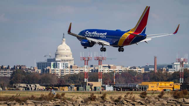 Southwest-Flugzeug fliegt nach Washington, DC