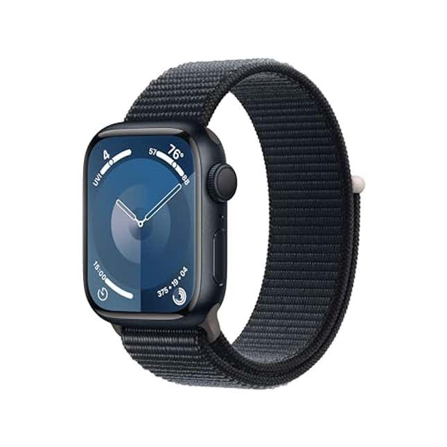 Apple Watch Series 9 GPS 41mm Smartwatch with Midnight Aluminum Case with Midnight Sport Loop One Size. Fitness Tracker Now 25 Off