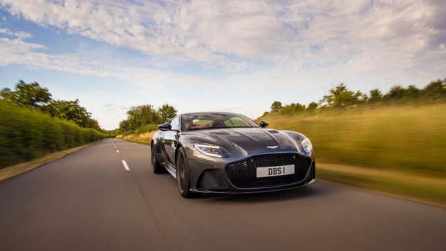 A photo of the large grille on the front of the current Aston Martin DBS. 