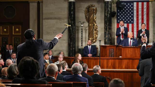 Green told reporters afterward that it was worth disrupting Trump’s address to a joint session of Congress at the Capitol on Tuesday.