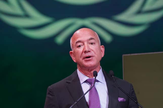 Jeff Bezos attends the COP26 summit in Glasgow, a few months after he resigned as Amazon’s CEO.