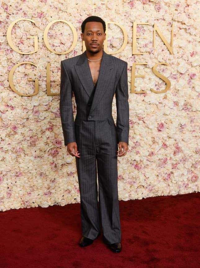 Tyler James Williams arrives for the 82nd annual Golden Globe Awards at the Beverly Hilton hotel in Beverly Hills, California, on January 5, 2025.