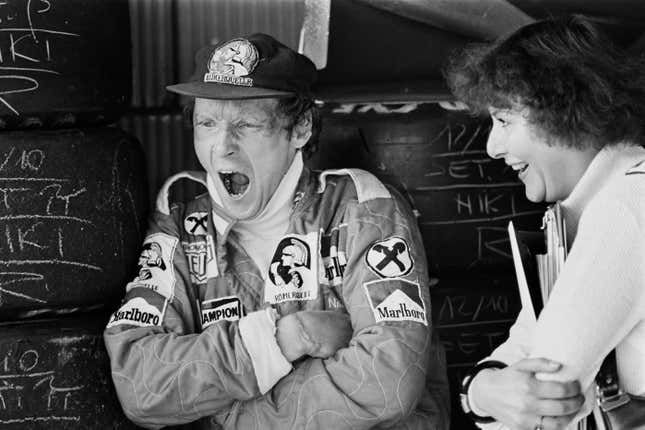 Austrian Formula One driver Niki Lauda at the1977 Dutch Grand Prix.