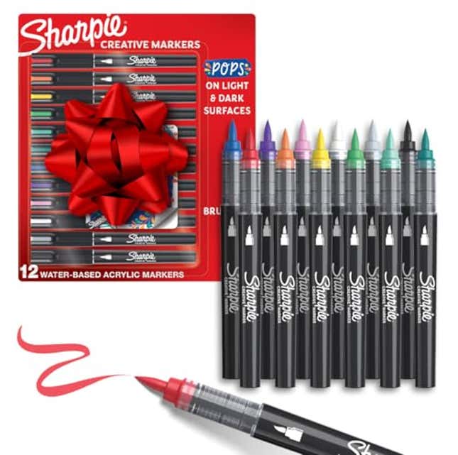 Image for article titled Sharpie Creative Paint-like Brush Tip Acrylic Markers, Now 41% Off