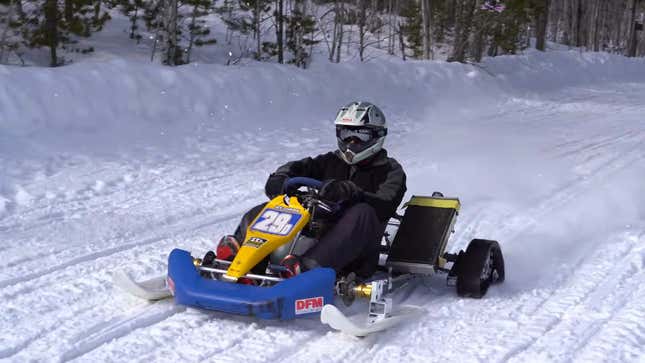 Image for article titled Putting A Shifter Kart On Snow Tracks Is The Coolest Way To Go For A Winter Rip