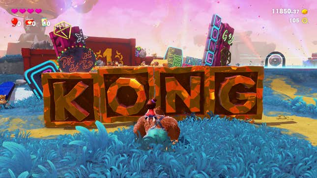 A screenshot of Donkey Kong Banaza shows off the game. 