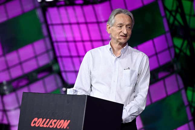 Geoffrey Hinton, Godfather of AI, University of Toronto, on Centre Stage during day two of Collision 2023 at Enercare Centre in Toronto, Canada. 