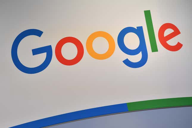 colorful Google logo on display in blue, red, yellow, and green