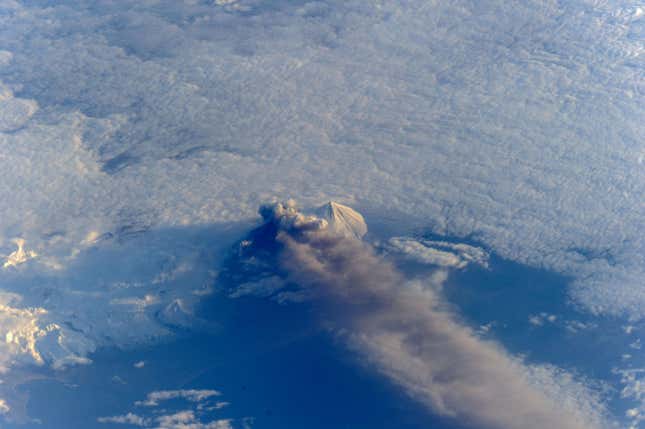 Image for article titled The awesome power of volcanos, seen from space