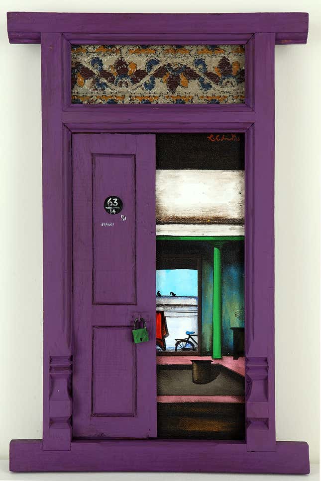 Santhanakrishnan-door-painting-India