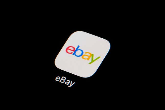 FILE - The eBay app icon is seen on a smartphone, Tuesday, Feb. 28, 2023, in Marple Township, Pa. Online retailer eBay Inc., will pay a $3 million fine to resolve criminal charges over a harassment campaign waged by employees who sent live spiders, cockroaches and other disturbing items to the home of a Massachusetts couple, according to court papers filed Thursday, Jan. 11, 2024. (AP Photo/Matt Slocum, File)