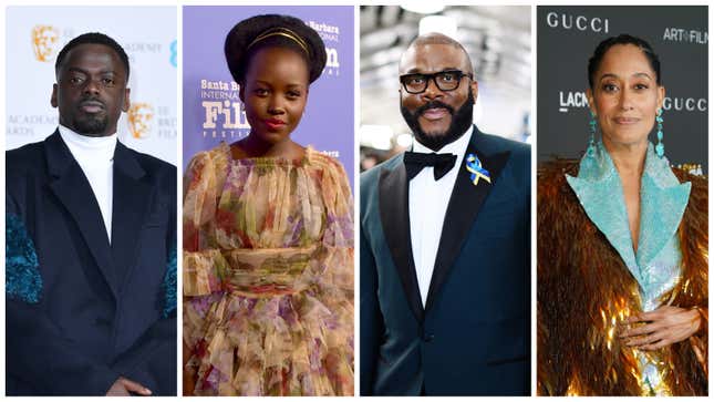 Daniel Kaluuya, left; Lupita Nyong’o, Tyler Perry and Tracee Ellis Ross.