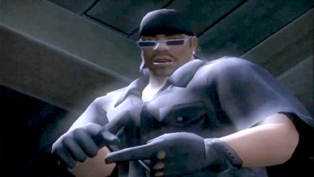 Rapper Ice-T taunts the camera in Def Jam: Fight for NY.