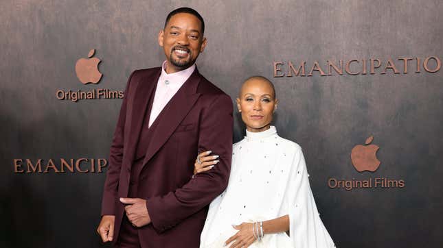 Will Smith and Jada Pinkett Smith attend Apple Original Films’ “Emancipation” Los Angeles premiere on November 30, 2022 in Los Angeles, California.