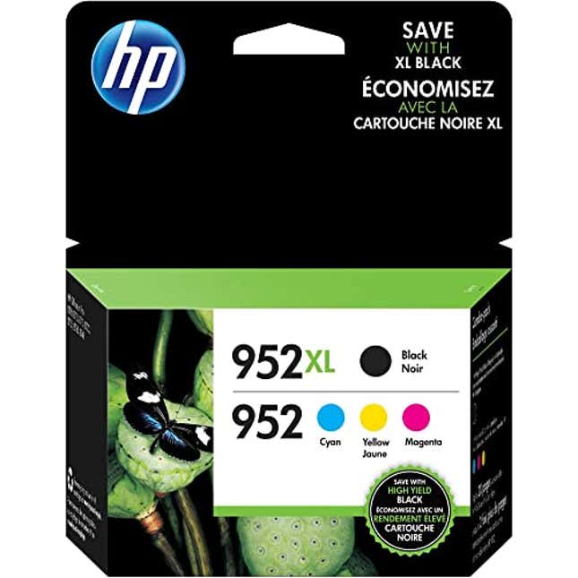 Image for article titled HP 952 / 952XL (N9K28AN) Ink Cartridges (Cyan Magenta Yellow Black) 4-Pack in Retail Packaging, Now 20% Off