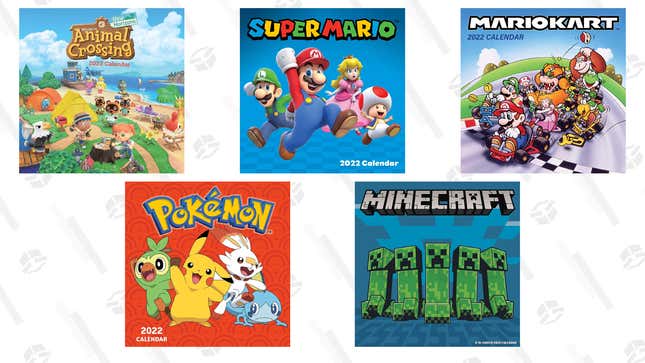 Pokémon 2022 Wall Calendar | $11 | Amazon
Super Mario 2022 Wall Calendar | $11 | Amazon
Mario Kart 2022 Wall Calendar | $12 | Amazon
Minecraft 2022 Wall Calendar | $13 | Amazon
Animal Crossing: New Horizons 2022 Wall Calendar | $13 | Amazon