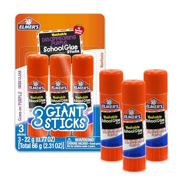 Image for article titled Elmer&#39;s Disappearing Purple School Glue Sticks, Now 39% Off