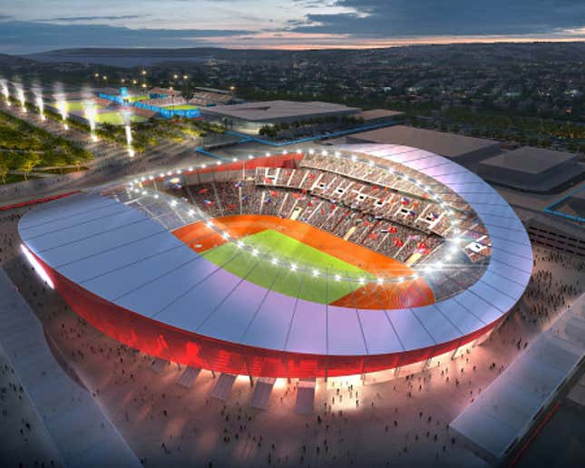 Istanbul’s proposed design will build off of the original structure, which was first erected in 2002. Turkey last year committed an additional $2.5 billion to build 693 new community sports facilities and 25 stadia. The redesign of Istanbul’s Ataturk Olympic Stadium is a key component.