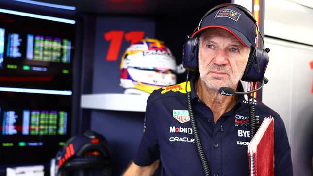 Adrian Newey, the Chief Technical Officer of Oracle Red Bull Racing looks on in the garage during practice ahead of the F1 Grand Prix of Saudi Arabia at Jeddah Corniche Circuit on March 07, 2024 in Jeddah, Saudi Arabia.