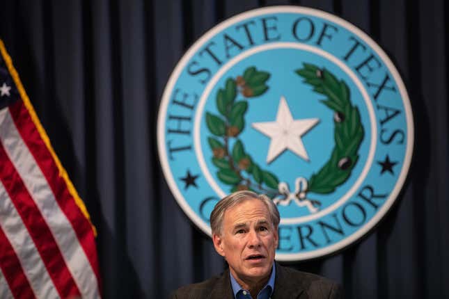 Texas Gov. Greg Abbott speaks during a border security briefing with sheriffs from border communities at the Texas State Capitol on July 10 in Austin, Texas. 