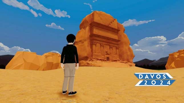 A digitally created image of the first UNESCO World Heritage site to enter the metaverse, the virtual recreation of the Tomb of Lihyan