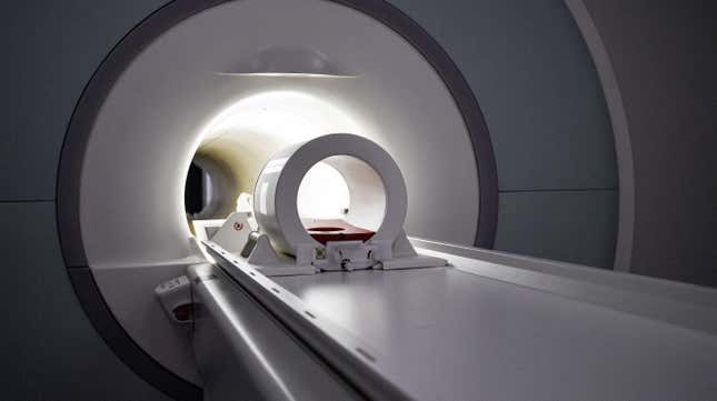 A magnetic resonance imaging machine. MRI scans are used to customize the brain stimulation to the patient.