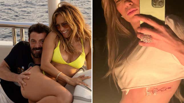 Image for article titled JLo and Ben Affleck Just Got Some Pinterest-Ass Looking Corresponding Tattoos