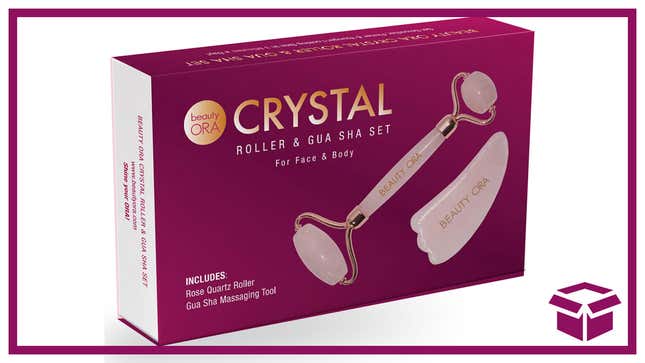 Image for article titled Massaging Your Face and Body with the Crystal Roller and Gua Sha Set, 35% Off Today!