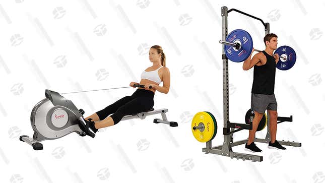 Sunny Health &amp; Fitness Magnetic Rower | $200 | Amazon
Sunny Health &amp; Fitness Power and Squat Rack | $250 | Amazon 