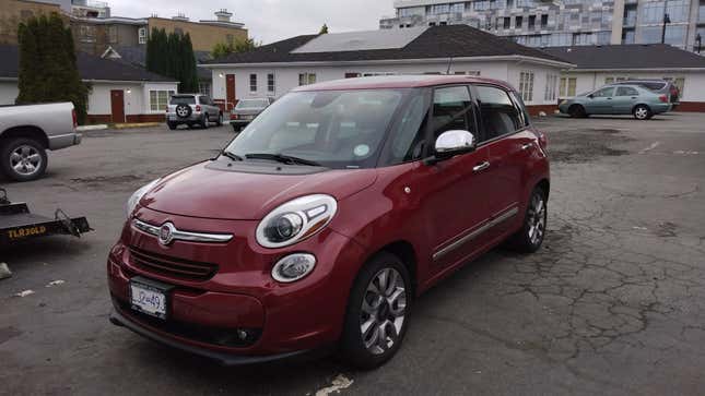 A red Fiat 500L in Canada