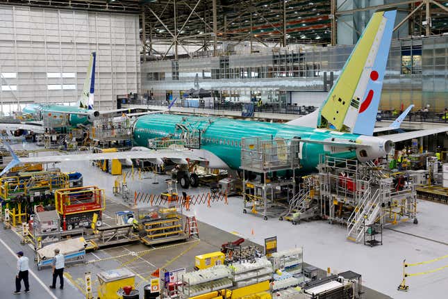 Un avión Boeing 737 Max en producción