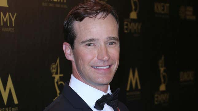 Mike Richards poses in the press room at the 45th annual Daytime Emmy Awards on April 29, 2018, in Pasadena, Calif.