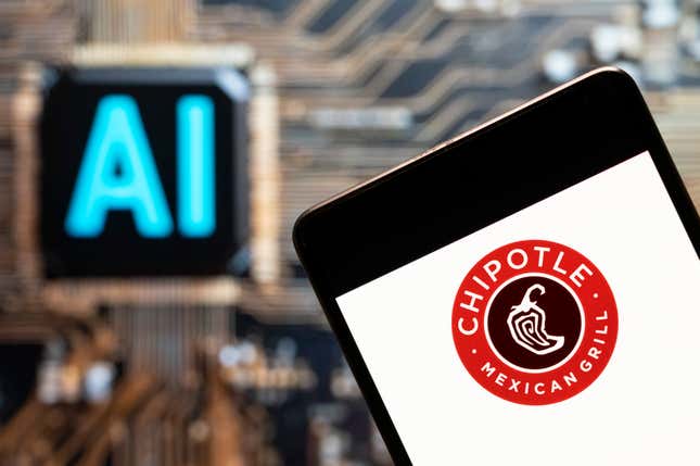 A Chipotle logo and a AI chip. 