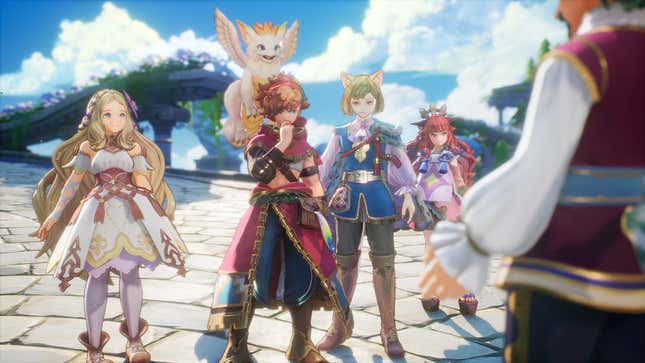 A screenshot of the main party in Visions of Mana.
