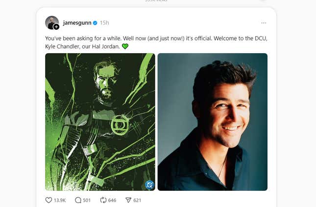 James Gunn posts about Kyle Chandler. 