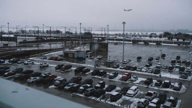 A parking lot at O'Hare International Airport in Chicago