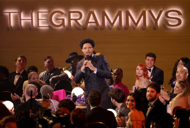 Image for article titled Grammys 2022: Water Cooler Moments with Silk Sonic, Trevor Noah, Lil Nas X