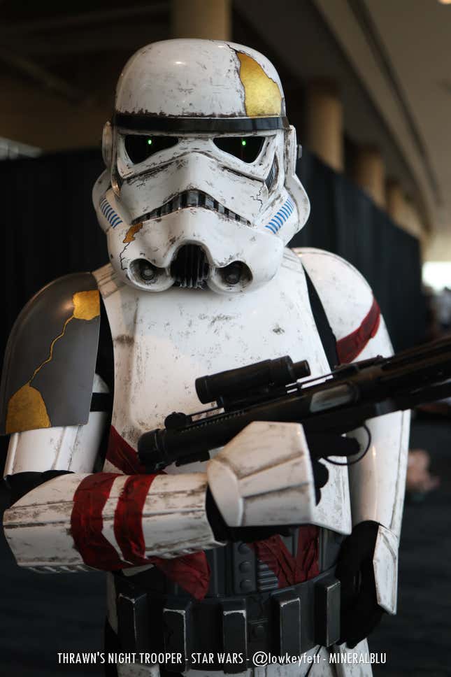 Thrawn's Night Trooper wields a blaster. 