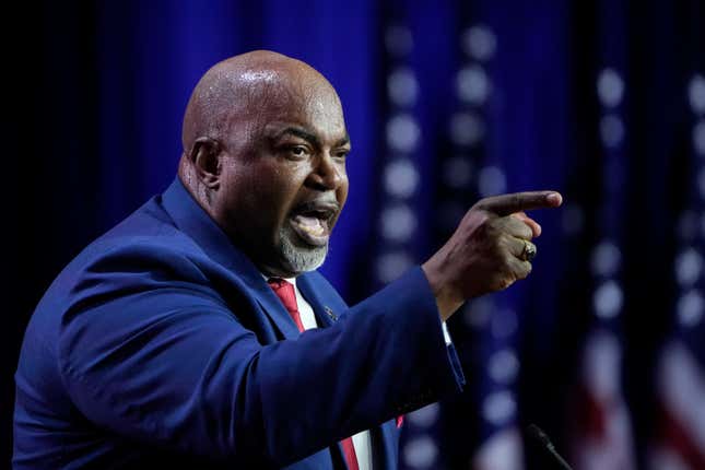 WASHINGTON, DC - JUNE 23: Lieutenant Governor Mark Robinson delivers remarks at the Faith and Freedom Road to Majority conference at the Washington Hilton on June 23, 2023 in Washington, DC. Former U.S. President Donald Trump will deliver the keynote address at tomorrow evening’s “Patriot Gala” dinner. 