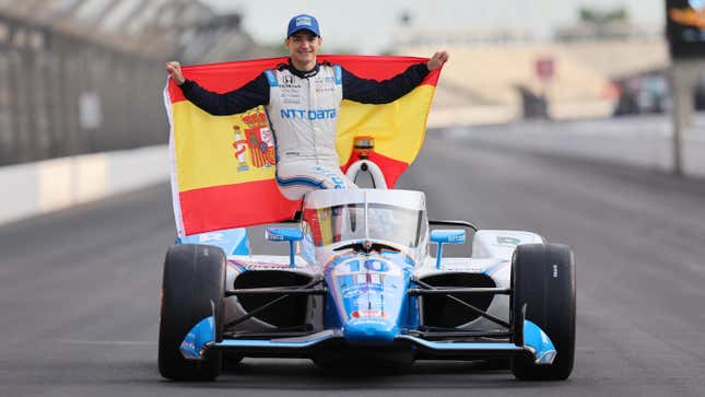 Alex Palou after qualifying on the front row for the 2022 Indianapolis 500.