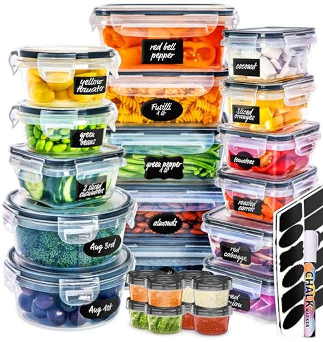 A group of plastic containers with food in them photo – Free